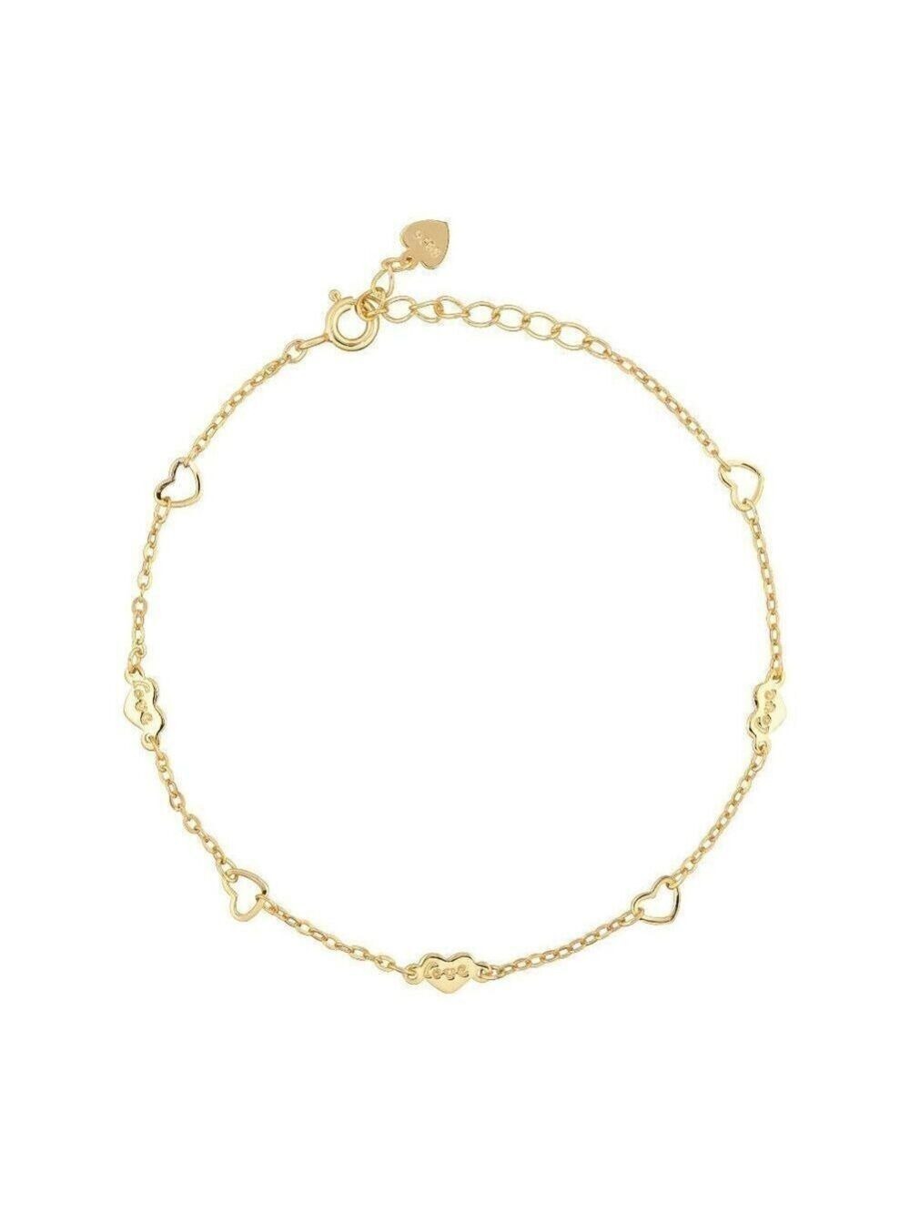 Gold Heart Charm Bracelet